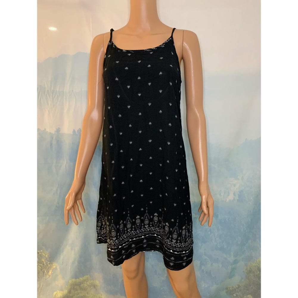 Mossimo Black Slip patterned Dress boho top pattern size xs paisley